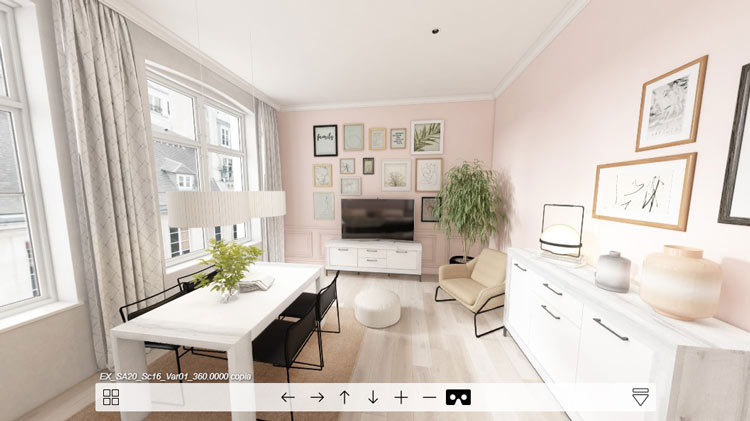Simulación virtual de interiorismo de apartamento