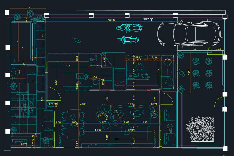 Detalle del proyecto de interiorismo- Plano con medidas