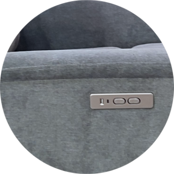 Mando para desplegar y plegar el sillón, con conectores USB