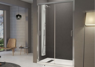 Mampara frontal de ducha con doble puerta deslizante mampara frontal de ducha