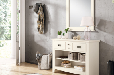 Decora la entrada de tu hogar con este conjunto de mueble y espejo en color blanco. Consola 115 x 78 x 35 cm. Espejo 87 x 103 x 4 cm.Decora la entrada de tu hogar con este conjunto de mueble y espejo en color blanco. Consola 115 x 78 x 35 cm. Espejo 87 x 103 x 4 cm. Mueble Auxiliar 4 Recibidor