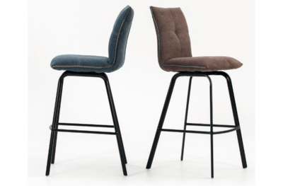 Taburete acolchado de elegante diseño, ideal para crear ambientes agradables y distendidos. Disponible en rojo, azul tejano, marrón y
gris. 42 x 73/106 x 53 cm. Mueble Auxiliar 14 Taburete