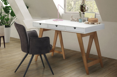 Busca un espacio para ti y esos momentos que necesitas trabajar o estudiar. Con esta mesa y sillón a juego te será muy fácil encontrarlo.
Mesa acabada en colores blanco y roble y sillón en gris y negro. 120 x 77 x 60 cm. Sillón 57 x 48/67/87 x 60 cm. Mueble Auxiliar 7 Mesa